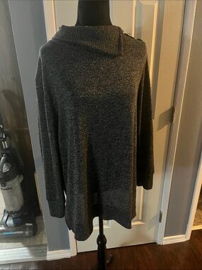 Angels Dark Charcoal Cowl Neck Knit Sweater